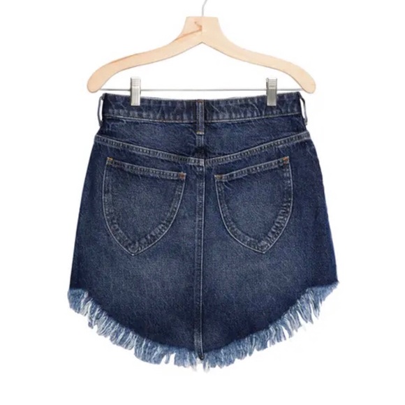 FREE PEOPLE Bailey Denim Mini Skirt | Distressed Jean Skirt | Boho | Size 27 - Picture 6 of 17